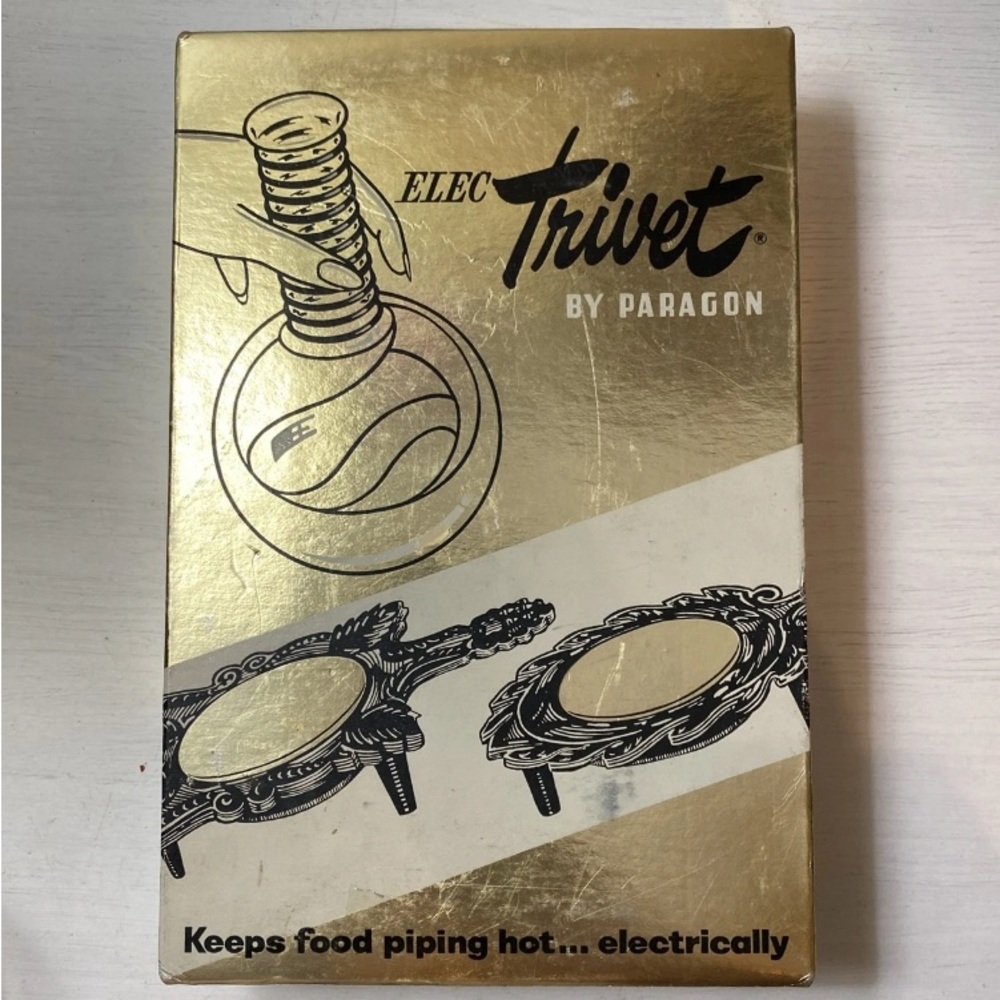 Vintage Cast Iron Elec Trivet by Paragon Electric Co Model TRV-1 With Box
